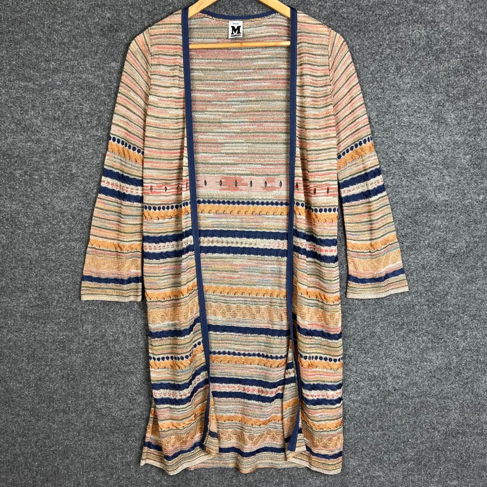 Missoni Cardigan Women size 40 Multicolor Excellent Open Front Knit Duster